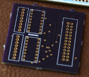 photo of purple printed circuit board